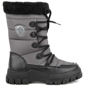 Resim Muya Gravity Anatomik Peluş Kürklü Fermuarlı Kadın Kar Botu Gri 