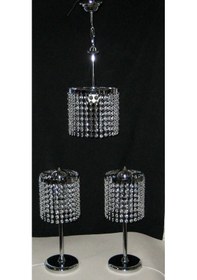 Resim 3 Lü Yatak Odası Taşlı Avize Abajur Seti 