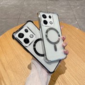 Resim Xiaomi Redmi Note 12, 13, 14, Pro Plus, Note 13, Note 13 Pro, Note 14 ve Note 14 Pro için 4G ve 5G modelleri ile uyumlu şeffaf yumuşak kılıf için Lens Film ile Manyetik Kaplama. 