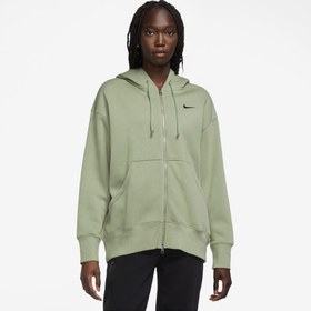 Resim Nike Sportswear Phoenix Fleece Oversize Kadın Yeşil Eşofman Üstü 