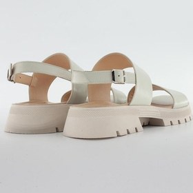 Resim Kemik Deri Kadın Sandalet Bej 