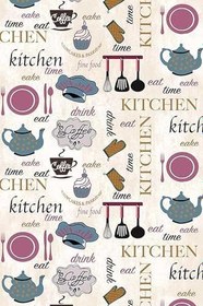 Resim Pelangi Çaydanlık Fincan Desenli Dijital Baskılı Kaymaz Taban Yıkanabilir Leke Tutmaz Mutfak Halısı, Bej 60 x 200, 42541022602002526 