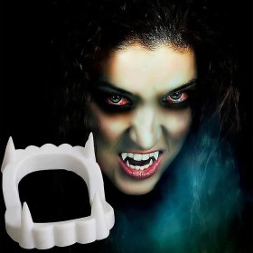 Resim Beyaz Renk Çift Damak Takma Vampir Dişi 