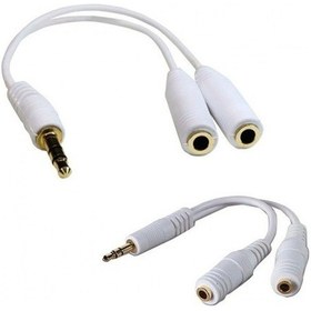 Resim 3.5mm Stereo Kulaklık AUX Çoklayıcı Dönüştürücü Kablo Altın Uçlu 