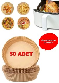 Resim musting Airfryer uyumlu pişirme kağıdı 50 li oval 16 cm 