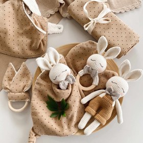 Resim Amigurumi Tulumlu Tavşan Deluxe Bebek Seti - 6 Parça Deluxe Bebek Seti 