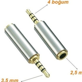 Resim Kulaklık Dönüştürücü Jak 3.5 Mm Erkek To 2.5 Mm Dişi Jak 