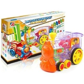 Resim Ankatek With Transparent Train Toy Sound Puzzle Music Light Licensing Electric Electric Domino Car Car Automatic And Tu - 128g-yellow 