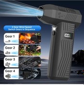 Resim Challenger Şarj Edilebilir Turbo Hava Duster 150000 Rpm Led Işıklı Siyah 3 Nozullu Ergonomik 