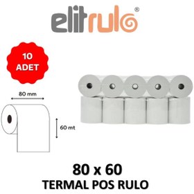 Resim Elit Rulo Elitrulo Termal Pos Rulo 80mm x 60mt - 10 Adet 
