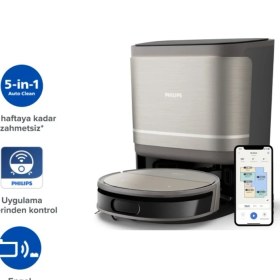 Resim Phılıps Homerun 9000 Serisi Islak Temizlik Yapabilen Robot Süpürge + Philips 2600 W Buharlı Ütü Hediye 