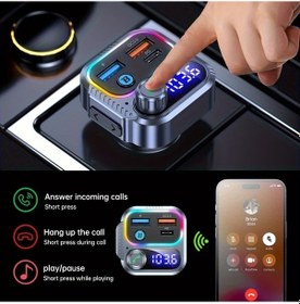 Resim Wangxi Siyah Dual Usb Akıllı Akım Pd 30w Araba Şarj Cihazı Hızlı Şarj Çok Fonksiyonlu Mp3 Çalar Adaptör 