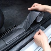 Resim 3D Karbon Fiber Araba Kapı Eşi Koruyucu - Çizilmeye Dayanıklı, Su Geçirmez, Mat Siyah Nano Yapıştırıcı Etiket Daha Fazla Gövde Koruma İçin, Arabalar, SUV'lar ve Kamyonlar İçin Evrensel Uygunluk, Nano Çizilmeye Karşı Koruma | Şık Tasarım | Dayanıklı PVC Malzeme 
