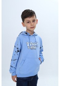 Resim Toontoy Kids Toontoy Erkek Çocuk Great 98 Wiew Yazı Baskılı Sweatshirt Mavi 