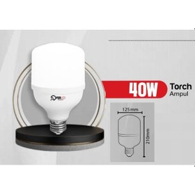 Resim 40W Torch Led Ampul Beyaz Işık E27 Duy 