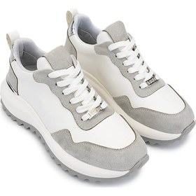 Resim Tamer Tanca Kadın Suni Deri Beyaz/gri/lame Sneakers & Spor Ayakkabı 1009 2220 Bn Ayk Sk25-26 Byz/grı Suet/lame Beyaz 
