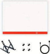 Resim Willowhaven A3 Kırmızı Led Çizim Masası 3 Parlaklık Seviyeli Boyama Eskiz Işık Kiti 