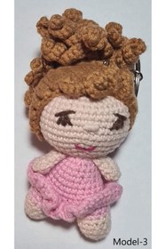 Resim Wanderlust Sevimli Oyun Arkadaşı Anahtarlık Amigurumi Organik Oyuncak 9cm 