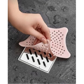 Resim Gri Yıldız Vantuzlu Kaymaz Lavabo Süzgeci, Pratik ve Şık Tasarım 