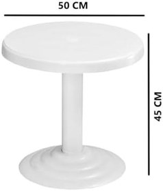 Resim MT-GF401 Beyaz Spark Bahçe Balkon Kısa Sehpa Ø50 Cm 