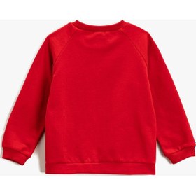 Resim Koton Sweatshirt Yılbaşı Temalı Ponpon Detaylı Simli Bisiklet Yaka Kırmızı 3wmg10180ak 3WMG10180AK401 Kırmızı 