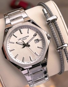 Resim Lee Cooper İtalyan Tasarım Bileklik Hediyeli 2 Yıl Garantili 5 Atm Erkek Kol Saati Elc.08252.330 Gümüş 