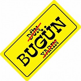 Resim Dün Bugün Yarın Yazılı Sök-tak-pratik Vantuzlu Yeni Nesil Dekor 