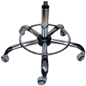 Resim Kendinden Çemberli Bar Taburesi Yıldız Ayağı Krom Pistonlu 