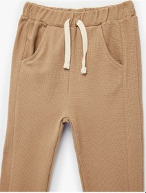 Resim Koton Waffle Kumaş Pamuklu Beli Bağlamalı Lastikli Paça Jogger Eşofman Altı Kahverengi 6smb40013tk Kahve 