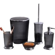 Resim Primanova Nely 5 Parça Banyo Seti Şeffaf Siyah 