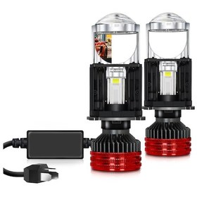 Resim H4 Led Far Ampulleri, 40000lm 110w Süper Parlak Araba Led Farlar Dönüşüm Kiti 6000k Beyaz Işık Ip67 Su Geçirmez, 2'li Paket 