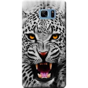 Resim Samsung Galaxy Note Fe Kılıf (Fan Edition) SM-N935F Desen Baskılı Silikon Kapak Face Leopar STK:157 