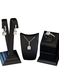 Resim 925 Ayar Gümüş Kare Zirkon Taşlı Set 