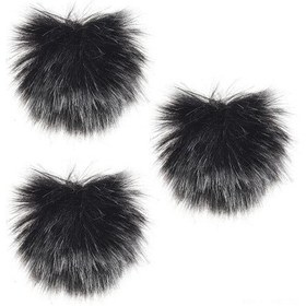 Resim Fortunelane 3'lü Mikrofon Rüzgar Korumalı Tüylü Kapak - Mini Lapel Mikrofon Aksesuarı 