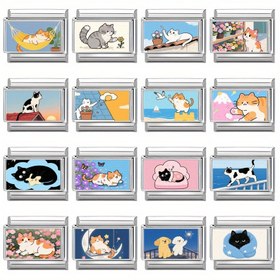 Resim 1parça Serisi Moda Trend DIY Fotoğraf Baskı Bileklik - Sevimli Siyah ve Beyaz Kedi Plaj Oyun Tasarımı, 316L 316L Paslanmaz Çelik, Renkli İllüstrasyonlarla Ayarlanabilir Zincir, Kedi Severler İçin Mükemmel Hediye, Günlük Giyim, Kedi Aksesuarları, Eğlenceli Tasarım, Dayanıklı Takı, Yaratıcı Aksesuar, Moda Tutkunları, Şık Aksesuar, Yüksek Kaliteli Baskı, Moda Tutkunları 