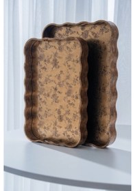 Resim Acar Clea Poliüretan Lüx 2 Li Aynalı Tepsi 45 Cm X 39 Cm Çok Renkli 