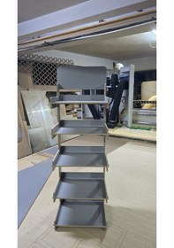 Resim 5 Gözlü, Geçmeli Mdf Lam Raf Standı - 35x110x28 Cm - Demonte, Kol 