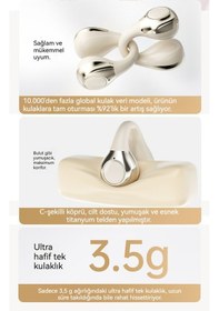 Resim Kulak Üstü Kulak Askılı Açık Bluetooth Kulaklık 2025 - 30saat Ultra Uzun Pil Ömrü, Kulak İçi Girmeyen Konforlu Tws, Ipx5 Suya Dayanıklı 