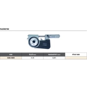 Resim Fett 0-25 mm Pld Pasimetre 