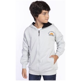 Resim Toontoy Kids Toontoy Erkek Çocuk Kapüşonlu Fermuarlı Cepli Düşük Omuz Nakış Baskılı Örme Hırka - 3 İplik Şardonsuz Yeşil 