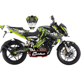 Resim Bajaj NS200 Sticker Block Monster Kaplama Etiket Tasarım Modeli 