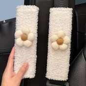 Resim Floral Design Polyester Fiber Koltuk Kemeri Kapak Ped - Sevimli Çiçek Detayı, Araç Güvenliği Kayışları için Omuz Koruma, Araç Aksesuarları, Araç Koltuk Kemeri Kapak 