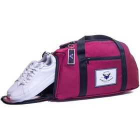 Resim Purple Moose Corp Unisex Bordo Önü Cepli Ayakkabı Bölmeli Geniş Bavul Seyahat Gym Fitness El ve Spor Çantası 