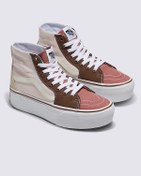 Resim Vans Kadın Pembe Sk8 Hi Tapered Stackform Earthy Blocking Multi Color Sneaker Krem 