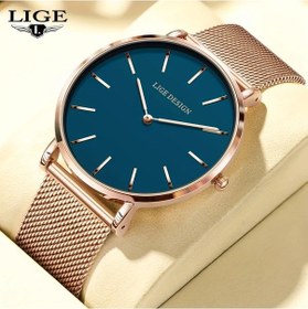 Resim Fochsia Lıge Rose Gold Kasa Mavi Kadın Kol Saati, Zarif Klasik Üç El, Hediye Seçeneği Diğer 