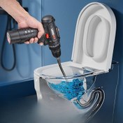 Resim Elektrikli Dren Auger, Esnek Tıkanıklık Giderici, Saç ve Atık Temizleme için Çok Amaçlı Su Borusu Yılanı, Çeşitli Tuvalet ve Lavabo Modelleriyle Uyumlu, Mutfak ve Banyo Lavaboları için Diğer Malzeme Dren Temizleme Aracı 