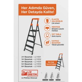 Resim Taşınabilir Merdiven 2+1 Liz 1001 