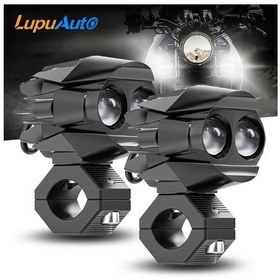 Resim Wangxi 2 Adet Lupuauto Yüksek Yoğunluklu Led Motosiklet Farı Spot Işıkları 3000 Lümen Çift Renk 12v 