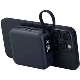 Resim Magpac Mini Plus Dijital 10.000 Mah Type-c Telefon Saat Kablosuz Şarj Destekli Magsafe Powerbank - Lacivert Koyu Gri 