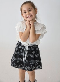 Resim Patique Kids Beyaz Fırfırlı Doğal Pamuk Kız Çocuk Gömlek 